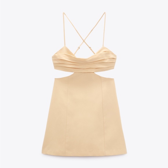 Zara CUT OUT LINEN BLEND DRESS - Picture 5 of 16